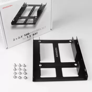 Uchwyt Axagon RHD-225 METAL na 2 dyski HDD/SSD 2,5 cala do zatoki 3,5 cala, uchwyt na wentylator