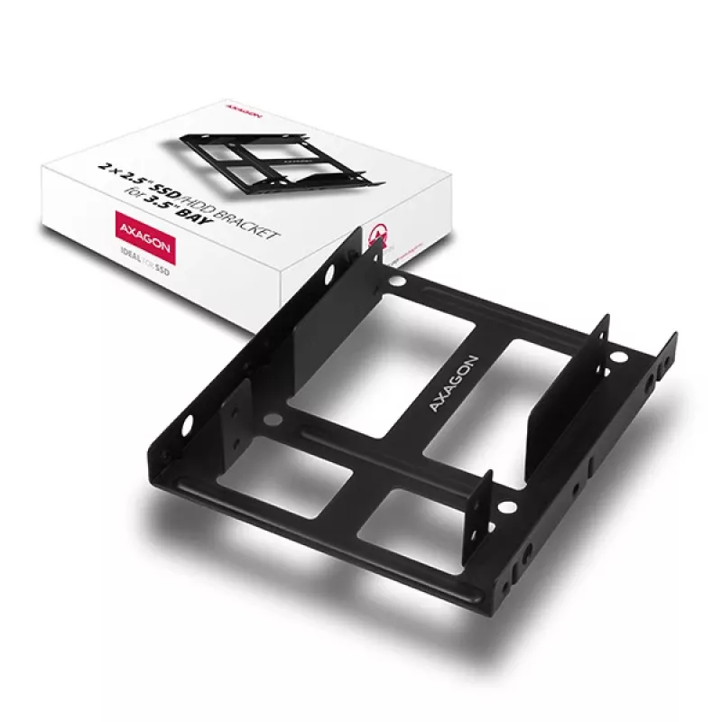 Uchwyt Axagon RHD-225 METAL na 2 dyski HDD/SSD 2,5 cala do zatoki 3,5 cala, uchwyt na wentylator