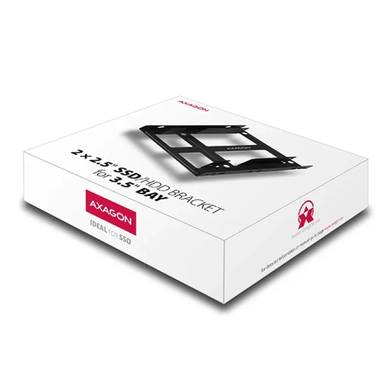 Uchwyt Axagon RHD-225 METAL na 2 dyski HDD/SSD 2,5 cala do zatoki 3,5 cala, uchwyt na wentylator