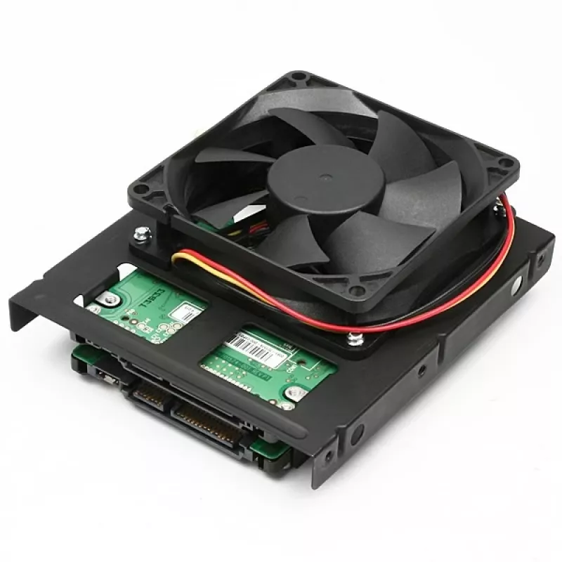 Uchwyt Axagon RHD-225 METAL na 2 dyski HDD/SSD 2,5 cala do zatoki 3,5 cala, uchwyt na wentylator