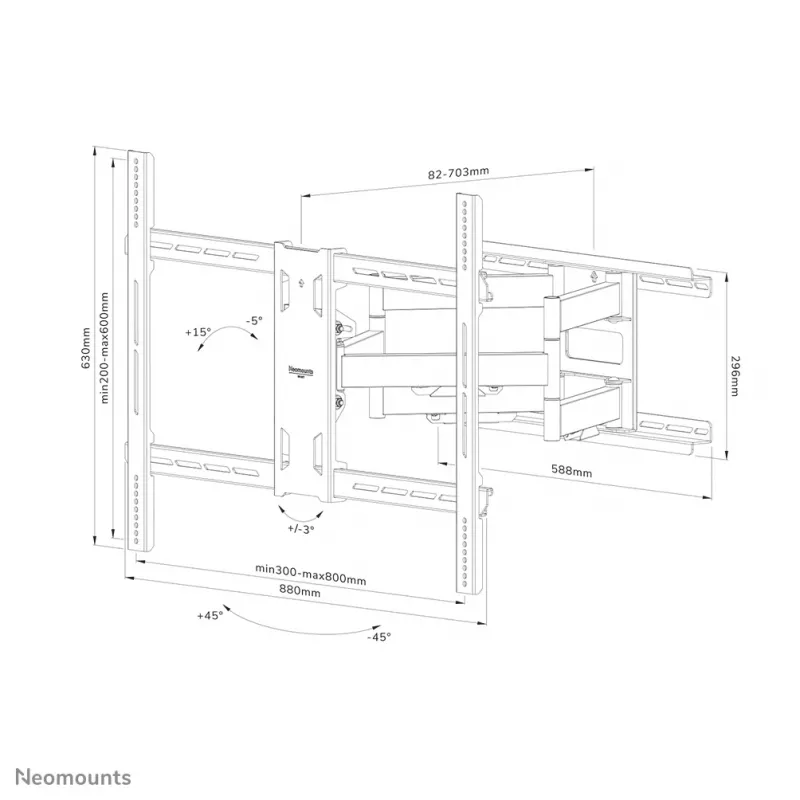 Neomounts WL40S-950BL18 Uchwyt ścienny heavy duty 55-110 cali - full motion
