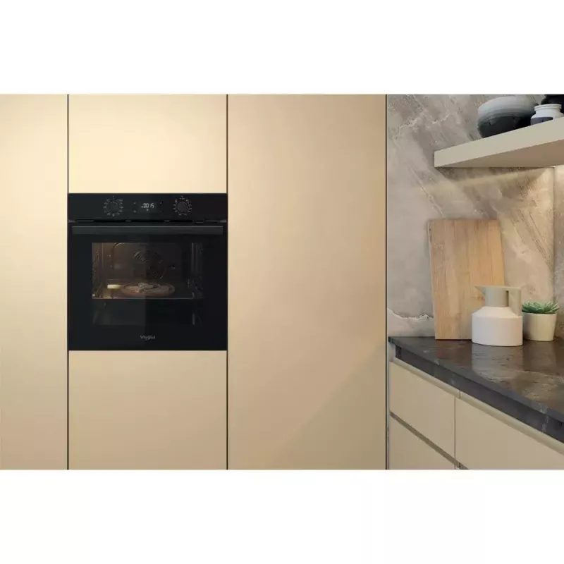 Piekarnik elektryczny do zabudowy WHIRLPOOL OMR58HU1B — 71 L, A+, czyszczenie hydrolityczne, termoobieg, grill, prowadnice teleskopowe