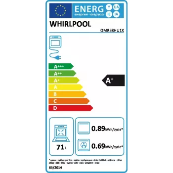 Piekarnik elektryczny Whirlpool OMR58HU1X 71 L 2900 W Stal nierdzewna
