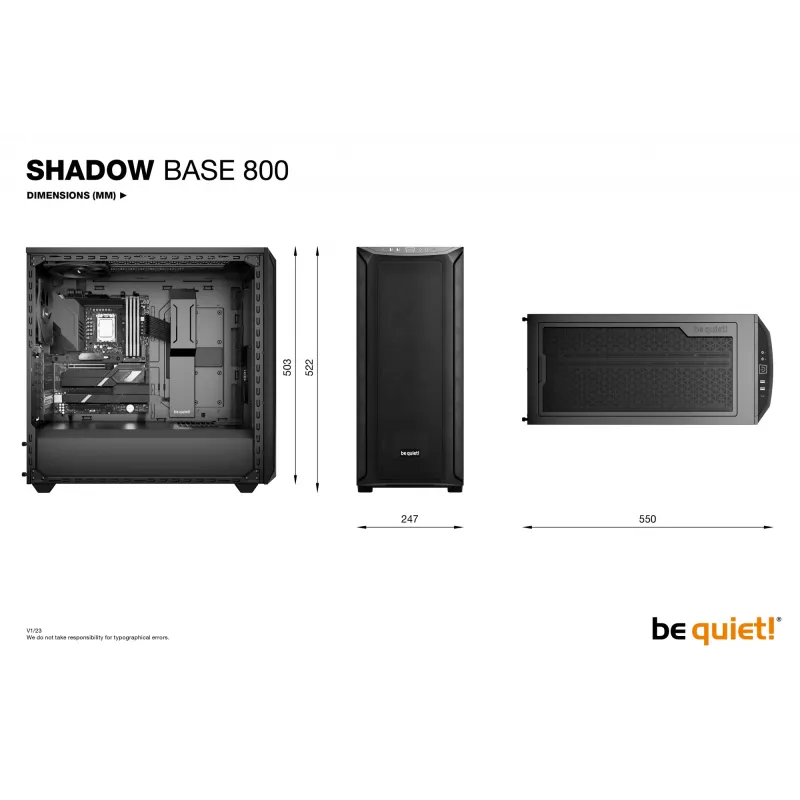 Obudowa PC be quiet! Shadow Base 800 Midi Tower Czarny