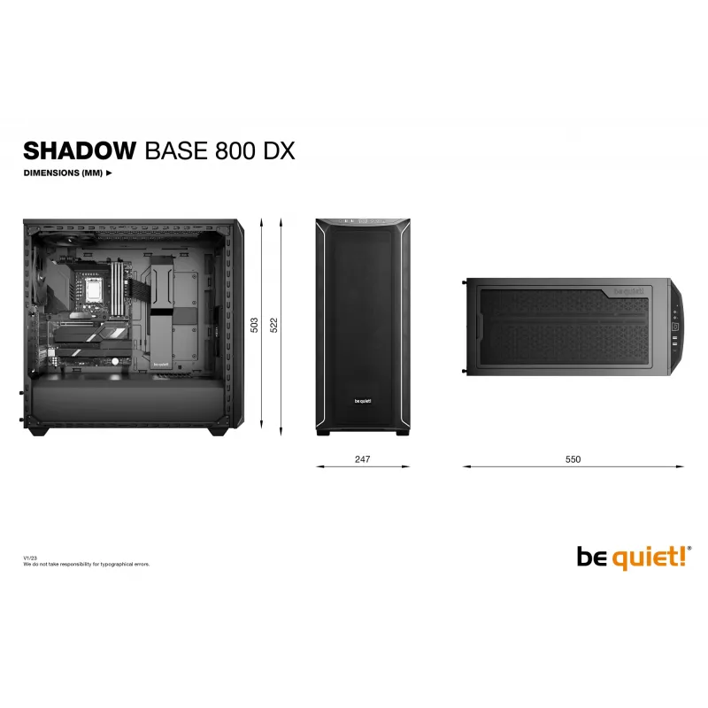 Obudowa PC be quiet! Shadow Base 800 DX Midi Tower Czarny