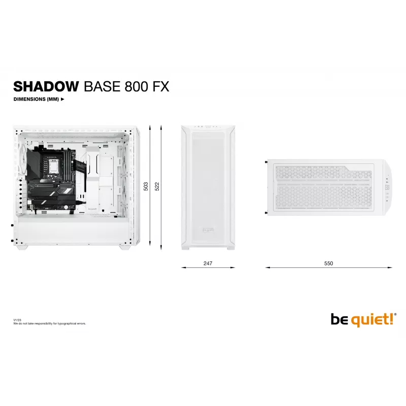 be quiet Shadow Base 800 FX biały Midi Tower