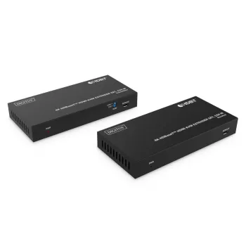 Zestaw przedłużaczy KVM HDBaseT DIGITUS - 150m 4K/60Hz USB 1.1 PoC IR czarny