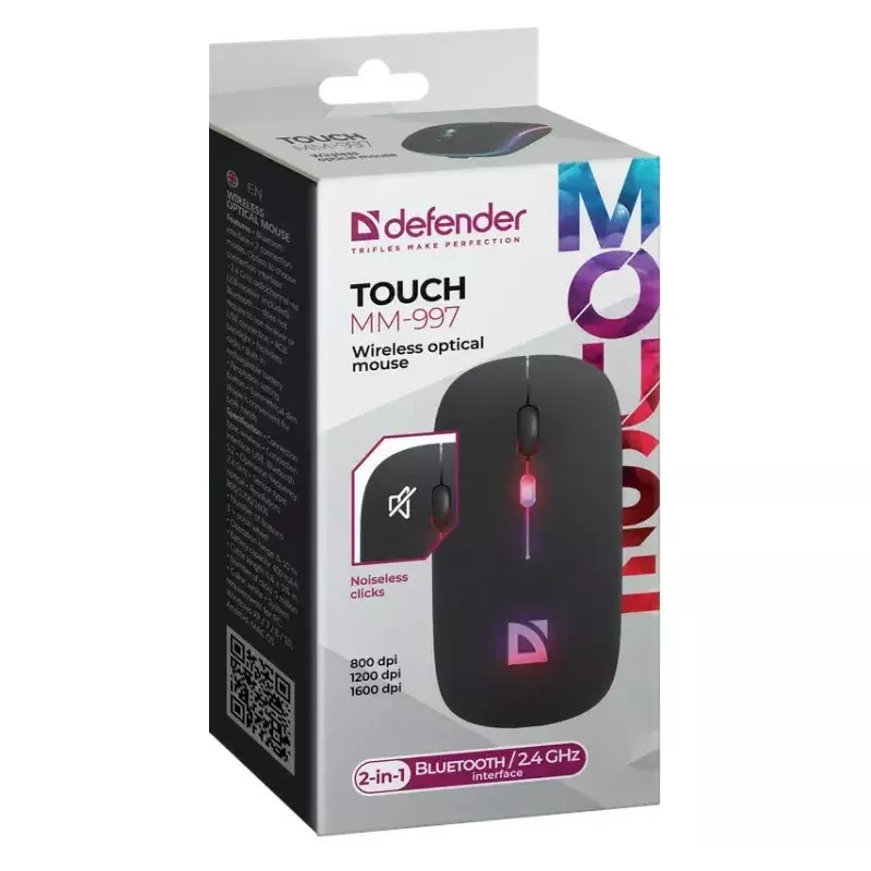 Mysz bezprzewodowa DEFENDER TOUCH MM-997 interfejs