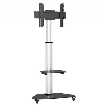 Podstawa podłogowa Techly z półką na wózku do telewizora LCD/LED/Plasma 37-70 cali srebrna