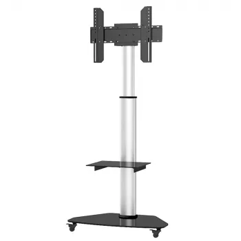 Podstawa podłogowa Techly z półką na wózku do telewizora LCD/LED/Plasma 37-70 cali srebrna