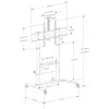 Wózek multimedialny TECHLY ICA-TR230 czarny do panelu płaskiego do 110 cali, VESA 900x600, wysokość 1850 mm, udźwig 120 kg