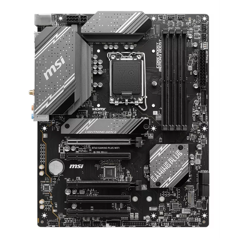 Płyta główna MSI B760 GAMING PLUS WIFI — Intel B760, LGA 1700, ATX, DDR5, 4 DIMM, Wi‑Fi 6E, 2.5Gb LAN
