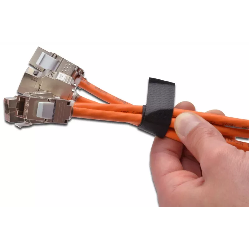 DIGITUS Taśma Velcro, szerokość 20 mm do okablowania strukturalnego, rolka 10 m, kolor czarny