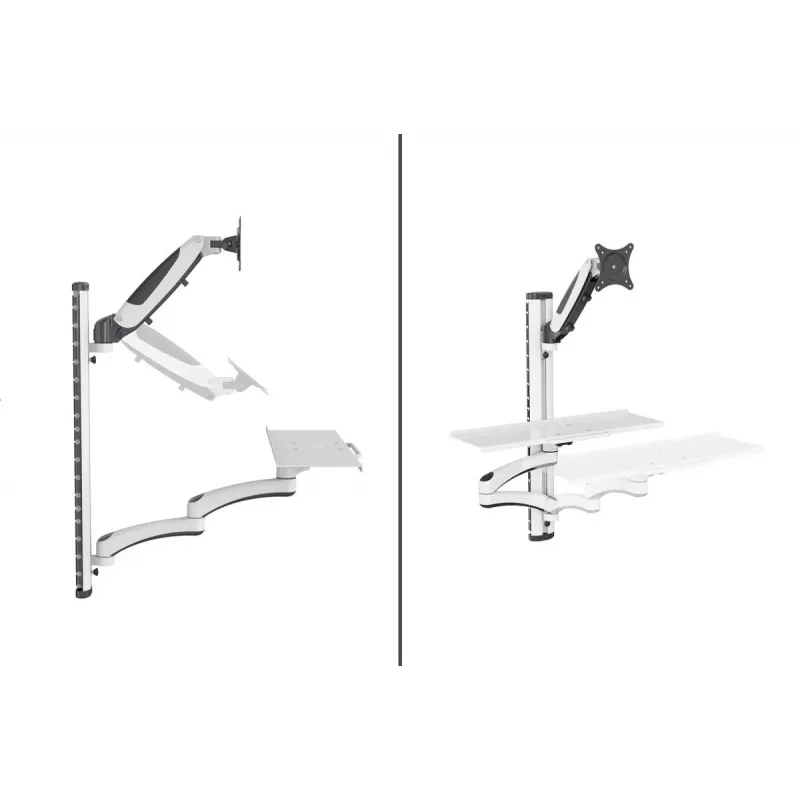 DIGITUS Workstation (Monitor. klawiatura. mysz) Wall Mount 32in. 8kg. VESA 75x75/100x100. biały/Czarny