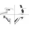 DIGITUS Workstation (Monitor. klawiatura. mysz) Wall Mount 32in. 8kg. VESA 75x75/100x100. biały/Czarny