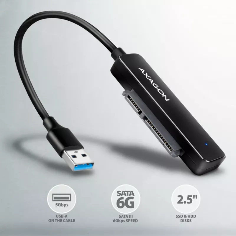 Karta interfejsowa Axagon ADSA-FP2A USB 3.2 Gen 1 SATA Męski Czarny