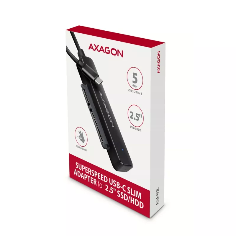 Axagon ADSA-FP2C USB-C 5Gbps - SATA 6G, adapter SLIM 2,5 inch SSD/HDD - Adapter - Karty/Adaptery interfejsów cyfrowych/danych