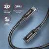 Axagon BUCM32-CF15AB SPEED+ USB-C USB 20Gbps przedłużacz 1,5 m
