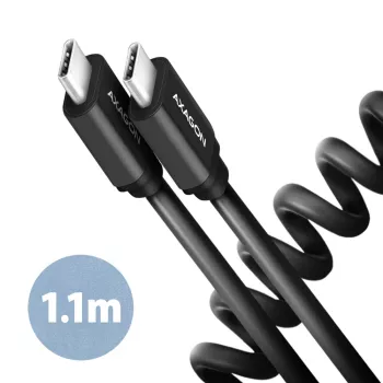 Kabel USB Axagon BUCM-CM20TB 1,1m PD 60W 3A Czarny
