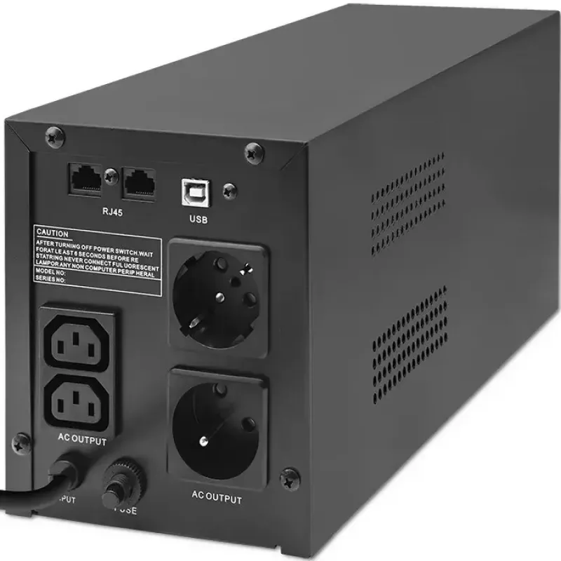 Zasilacz awaryjny UPS QOLTEC 53770, Line-Interactive 1,5 kVA (900 W), 2 gniazda C13, AVR, LCD, USB Type-B