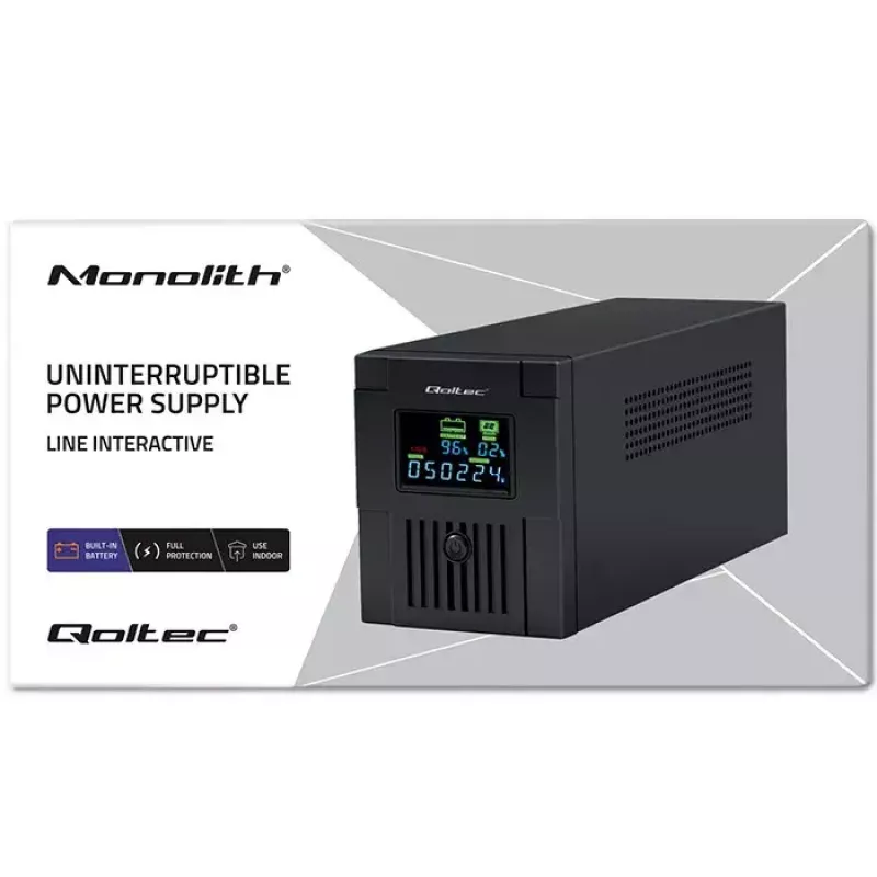Zasilacz awaryjny UPS Qoltec 53771 2 kVA 1200 W 2 gniazda AC