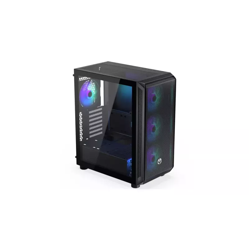 Obudowa PC ENDORFY Arx 500 ARGB ATX Czarna — hartowane szkło, ARGB, ATX, max GPU 350 mm, wysokość chłodzenia CPU 179 mm, 7 slotów rozszerzeń