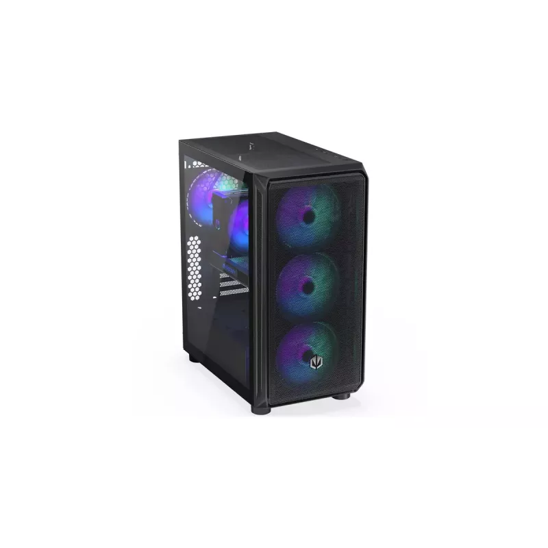Obudowa PC ENDORFY Arx 500 ARGB ATX Czarna — hartowane szkło, ARGB, ATX, max GPU 350 mm, wysokość chłodzenia CPU 179 mm, 7 slotów rozszerzeń