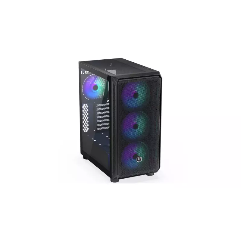 Obudowa PC ENDORFY Arx 500 ARGB ATX Czarna — hartowane szkło, ARGB, ATX, max GPU 350 mm, wysokość chłodzenia CPU 179 mm, 7 slotów rozszerzeń