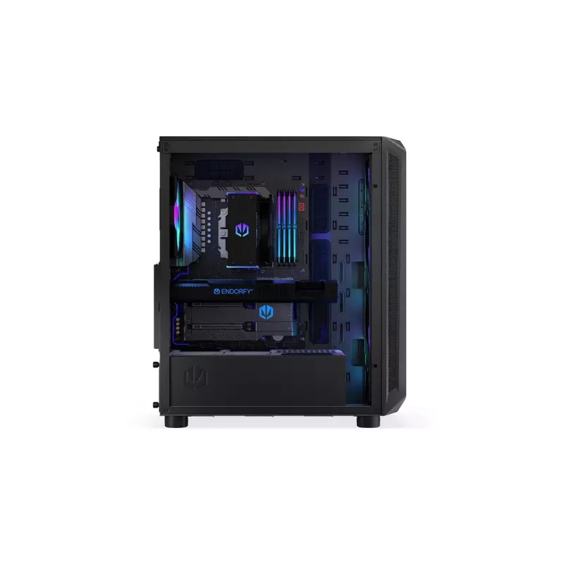 Obudowa PC ENDORFY Arx 500 ARGB ATX Czarna — hartowane szkło, ARGB, ATX, max GPU 350 mm, wysokość chłodzenia CPU 179 mm, 7 slotów rozszerzeń