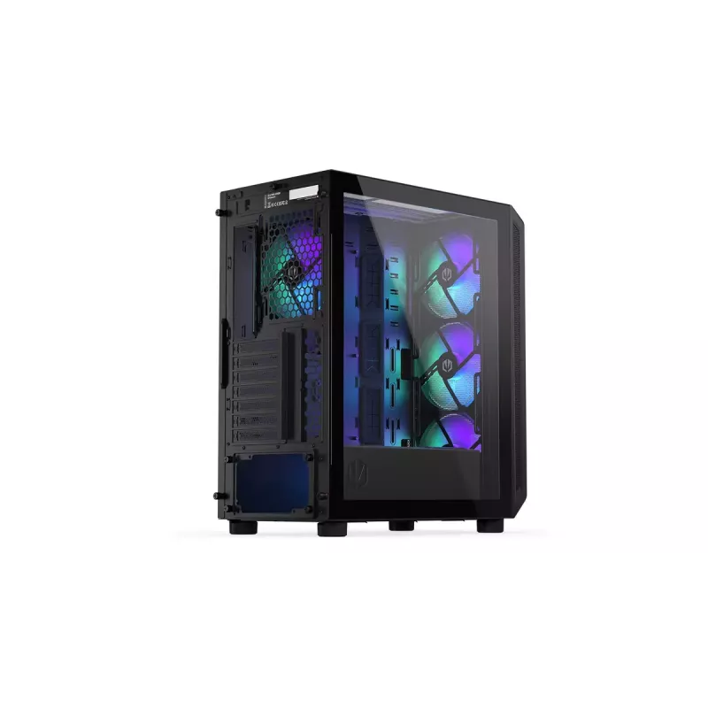 Obudowa PC ENDORFY Arx 500 ARGB ATX Czarna — hartowane szkło, ARGB, ATX, max GPU 350 mm, wysokość chłodzenia CPU 179 mm, 7 slotów rozszerzeń