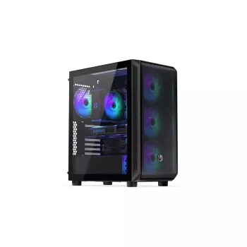Obudowa PC ENDORFY Arx 500 ARGB ATX Czarna — hartowane szkło, ARGB, ATX, max GPU 350 mm, wysokość chłodzenia CPU 179 mm, 7 slotów rozszerzeń