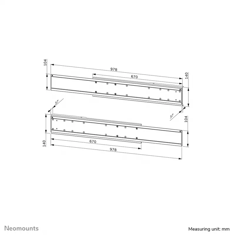Neomounts ADM-875BL2 Adapter do dwóch ekranów 42-65 cali