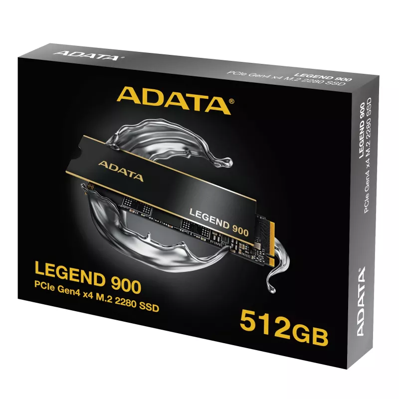 SSD M.2 2280 ADATA LEGEND 900 512 GB PCIe 4.0 NVMe 7000/5400 MB/s, TBW 1200, szyfrowanie sprzętowe AES