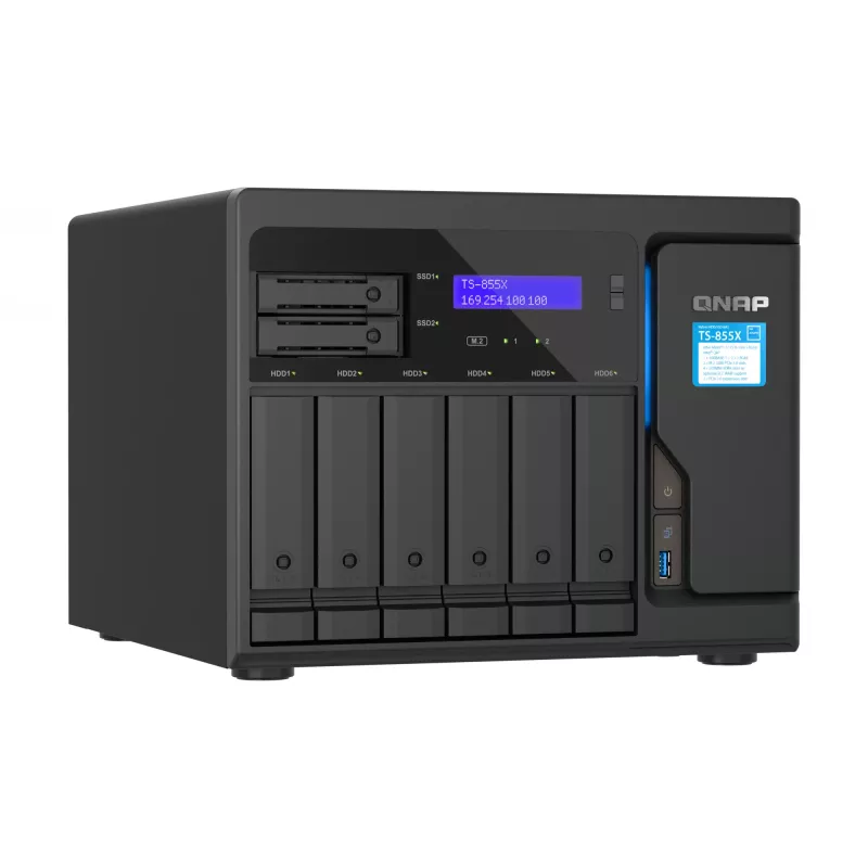 QNAP TS-855X SAN Tower Intel Atom® C5125 8 GB DDR4 0 TB QNAP QTS Czarny