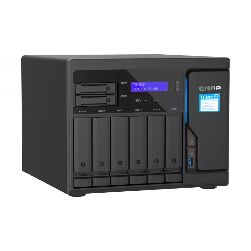 QNAP TS-855X SAN Tower Intel Atom® C5125 8 GB DDR4 0 TB QNAP QTS Czarny