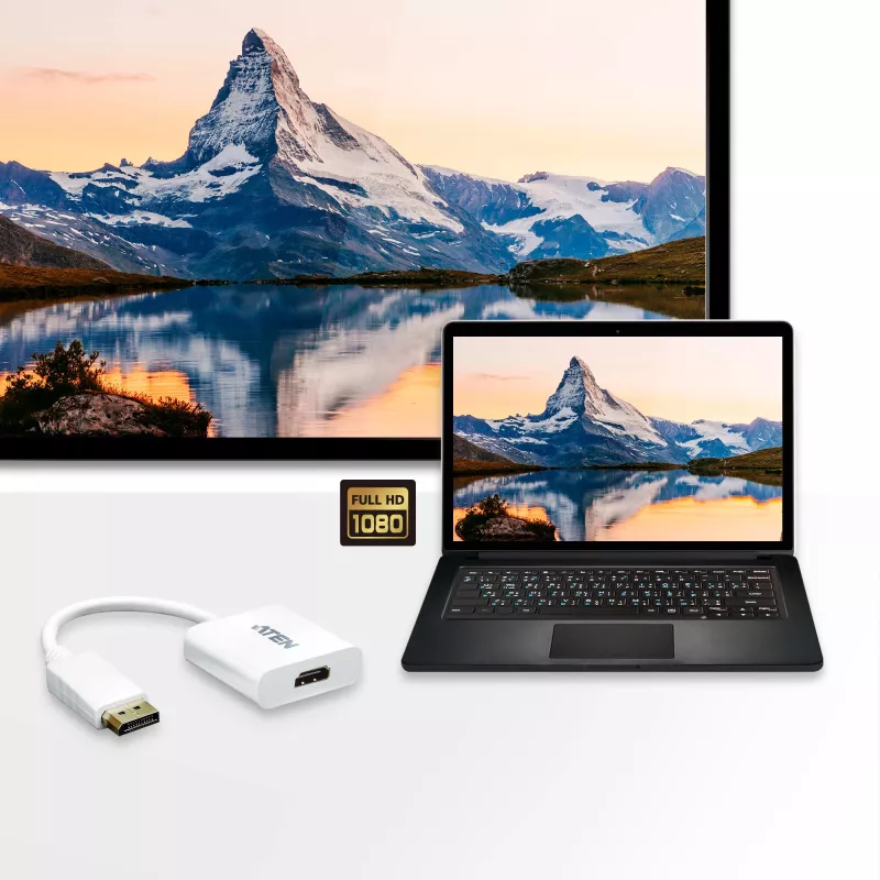 Konwerter ATEN DisplayPort na HDMI, PC: do UXGA / HDTV: do 1080i, 1080p