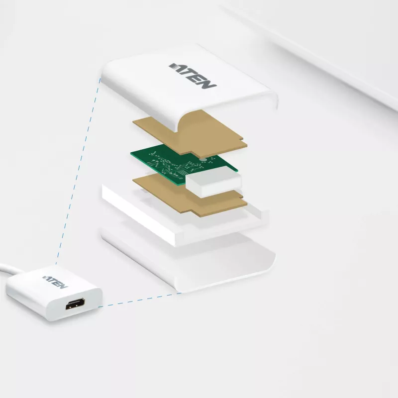 Konwerter ATEN DisplayPort na HDMI, PC: do UXGA / HDTV: do 1080i, 1080p