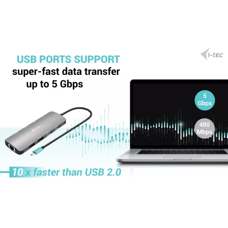 i-tec USB-C Metal Nano 2x Display Docking Station + Power Delivery 100 W