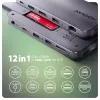 Axagon HMC-12GM2, koncentrator USB 10 Gb/s, 3x USB-A, USB-C, HDMI, DP, RJ-45, M.2, SD/mSD, audio, PD