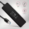 Axagon HUE-C1A 4x USB 5Gbps TRAVEL hub, USB-C power IN, 19cm USB-A cable