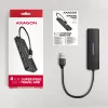 Axagon HUE-C1A 4x USB 5Gbps TRAVEL hub, USB-C power IN, 19cm USB-A cable