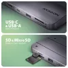 Axagon HMC-6GM2 USB 10Gbps hub USB-A USB-C HDMI M.2 SD/mSD PD 100W USB-C Przewodowy USB 3.2 Gen 2 (3.1 Gen 2) Type-C Szary