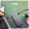 Axagon HMC-6GM2 USB 10Gbps hub USB-A USB-C HDMI M.2 SD/mSD PD 100W USB-C Przewodowy USB 3.2 Gen 2 (3.1 Gen 2) Type-C Szary