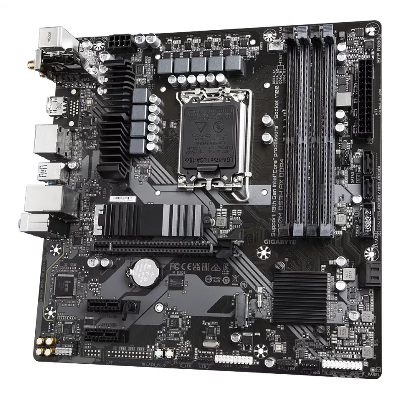 Płyta główna GIGABYTE B760M DS3H AX DDR4 - obsługuje procesory Intel Core 14. generacji, 6+2+1 faz cyfrowego VRM, do 5333MHz DDR4 (OC), 2xPCIe 4.0 M.2, Wi-Fi 6E, 2.5GbE LAN, USB 3.2 Gen2