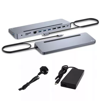 i-tec USB-C Metal Ergonomic 3x 4K Display Docking Station z Power Delivery 100 W + uniwersalna ładowarka 100 W