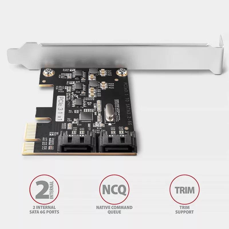 Wewnętrzny adapter SATA Axagon PCES-SJ2 PCIe 2 Gbit/s Czarny