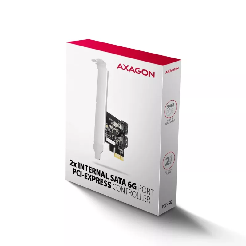 Wewnętrzny adapter SATA Axagon PCES-SJ2 PCIe 2 Gbit/s Czarny