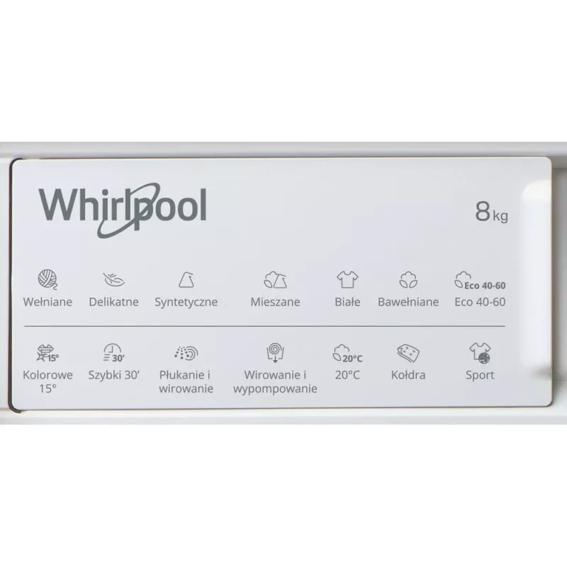 Pralka Whirlpool BI WMWG 81485 PL, ładowanie przednie, 8 kg, 1351 obr./min, biała