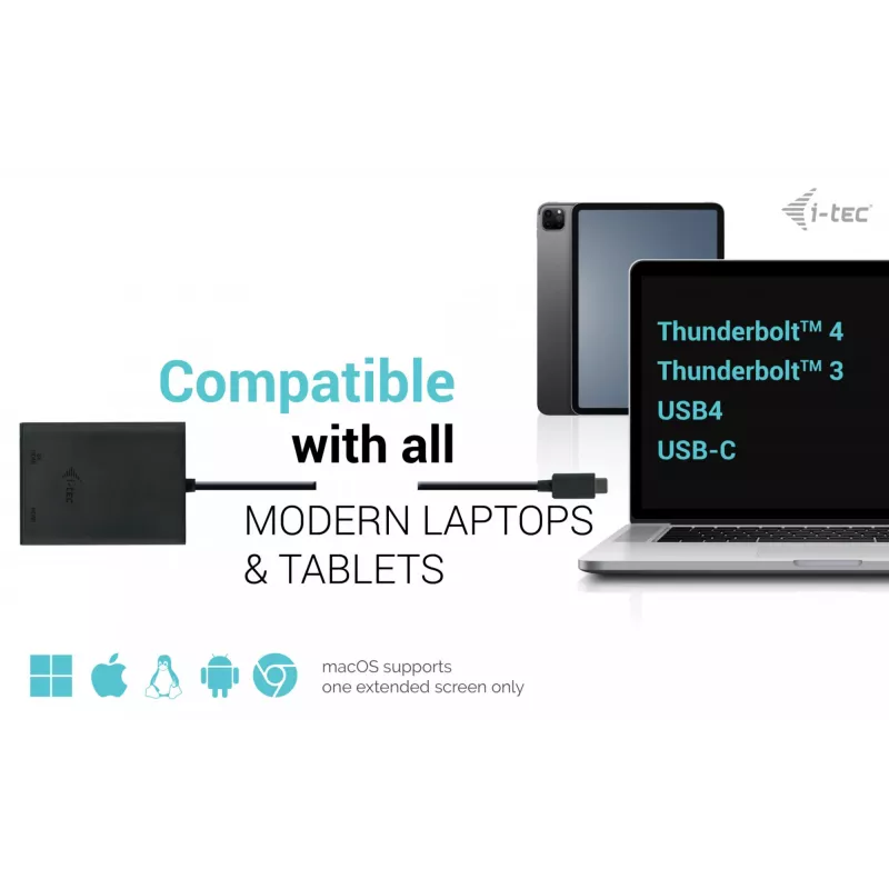 Adapter wideo i-tec USB-C Dual 4K/60Hz (pojedynczy 8K/30Hz) HDMI