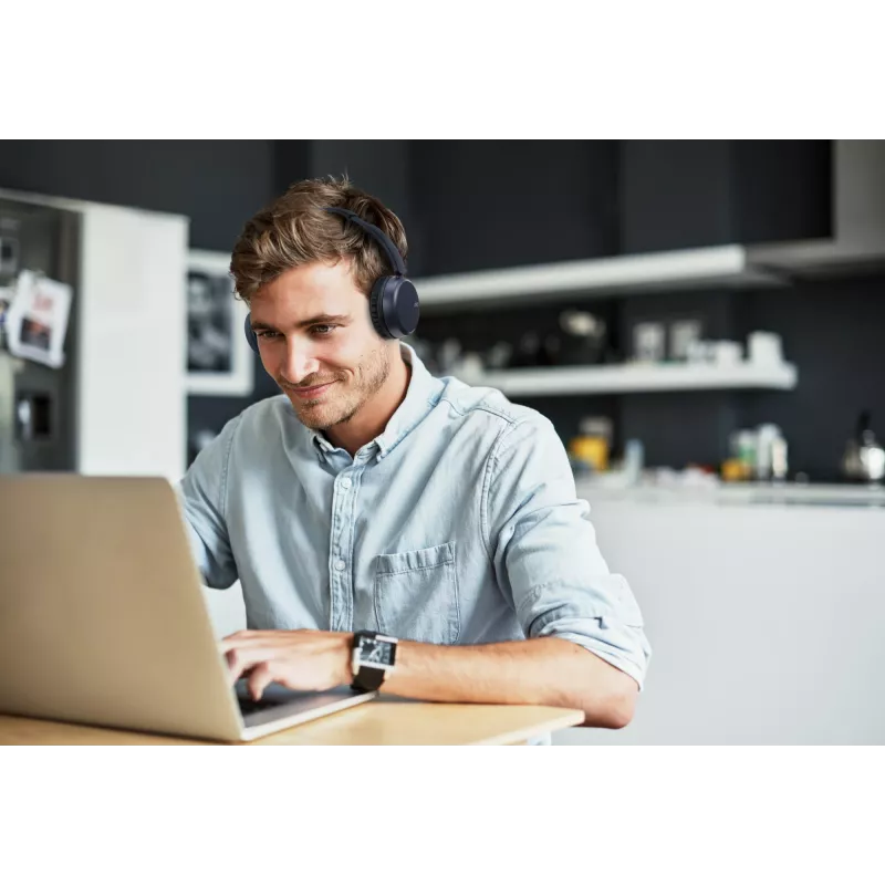 Słuchawki nauszne bezprzewodowe JVC HA-S36W-A-U — Bluetooth 5.2, 35 h pracy, wbudowany mikrofon, niebieski